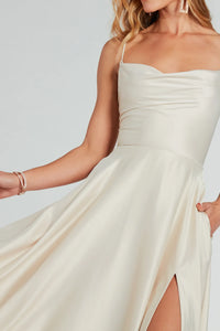 winslow formal satin lace-up dress Windsor Winslow Formal Satin Lace-Up Dress