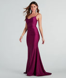 You'll feel stylish and confident in the Reagan Formal Satin Low Back Mermaid Dress as your Winter Formal Dress to stand out at your dance or event.