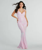Turn heads in the beaming Lyanna Formal Iridescent Sequin Mermaid Dress, a stunning pink sequin dress designed to add sparkle and elegance to your next night out or special occasion.