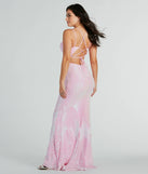 Stand out in a crowd with the Lyanna Formal Iridescent Sequin Mermaid Dress, a glamorous pink sequin dress that sparkles effortlessly as an NYE party gown, wedding guest dress, or must-have evening wear for formal events like military balls and winter formals.