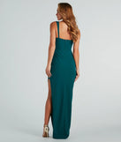 Diana Formal Crepe Corset Slit Long Dress