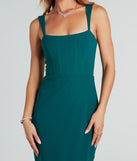 Diana Formal Crepe Corset Slit Long Dress