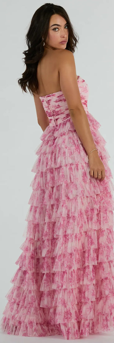 Celebrate the special day in the Liliane Garden Rose Ruffled A-Line Formal Dress, a country wedding guest dress with soft, romantic details that blend charm and sophistication.