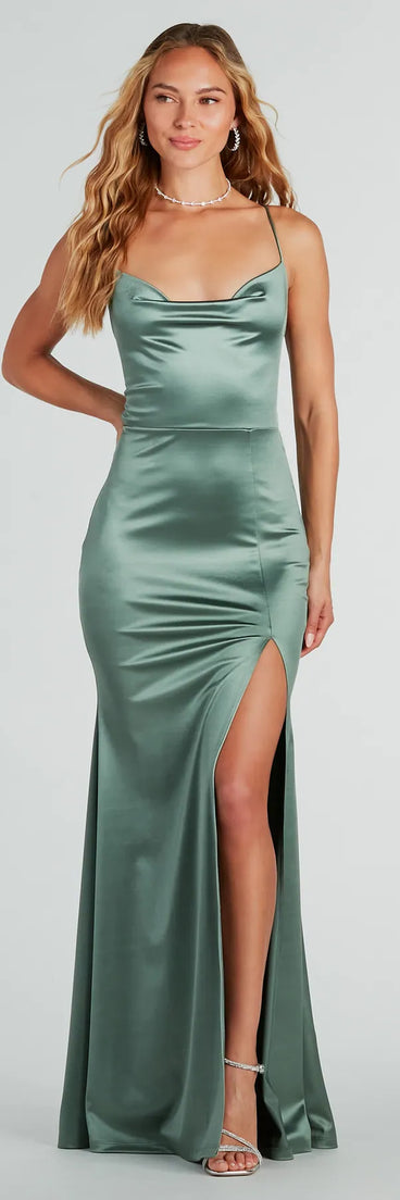 Bristol Formal Satin Lace-Up Dress