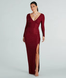 Jada Glitter Knit Long Sleeve Formal Dress