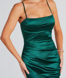 Teagan Formal Satin Pleated Mermaid Long Dress