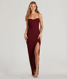 Turn heads at Prom 2025 in this burgundy prom dress, where statement-making details meet the iconic style of the Fran Formal Crepe Sweetheart Long Dress .