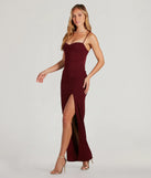Make a bold statement in the Fran Formal Crepe Sweetheart Column Dress in burgundy, the perfect spring dress for weddings, cocktail hours, nights out, and/or seasonal celebrations.