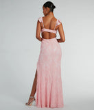 The Estella V-Neck Column Long Sequin Formal Dress in luxe pink fabric, a stunning HOCO dress with statement details designed to make a bold impression at Homecoming 2025.