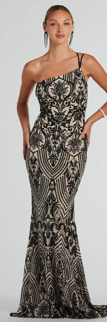 Sarah One-Shoulder Mermaid Sequin Formal Dress | Windsor Sarah One-Shoulder Mermaid Sequin Formal Dress | Windsor