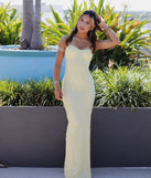 Lakelyn Lace-Up Floral Sequin Mesh Formal Dress