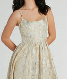 Hailee Corset Floral Jacquard A-Line Formal Dress