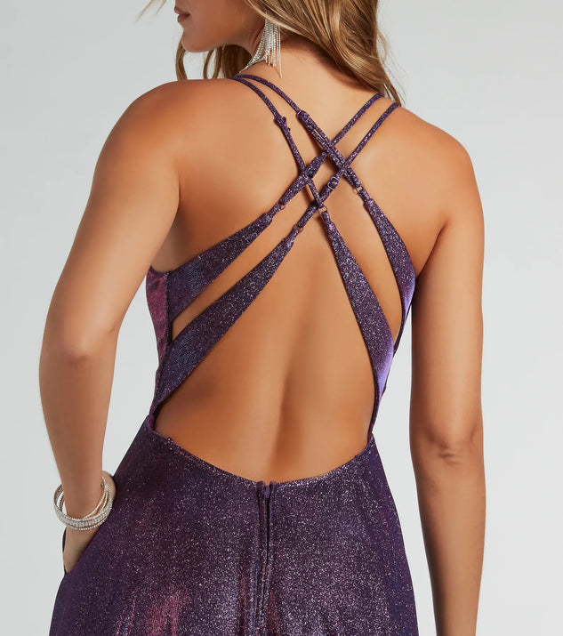 sherry  Sherri Metallic Glitter Skater Dress | Windsor