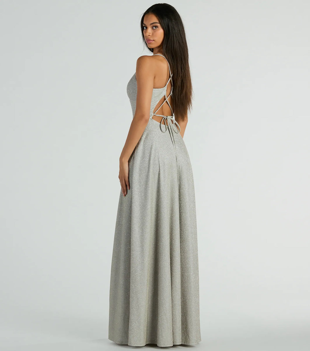 Erina Formal Woven Charming Glitter And Lace Dress