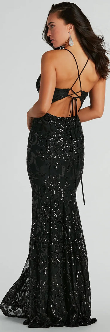 Emma Strappy Back Sequin Mermaid Dress