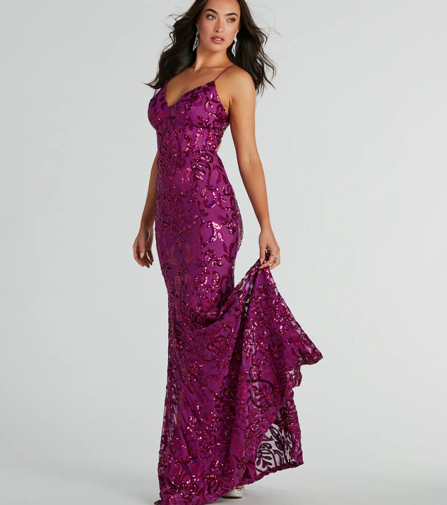 emmy pink mermaid mini dress Emma Strappy Back Sequin Mermaid Dress