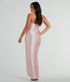 Revamp your 2025 wardrobe with this chic addition, the Ellen Ruffled Slit Long Glitter Formal Dress in pink, perfect for elevating your style in the new year.