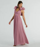 You'll feel stylish and confident in the Anne Marie Lace-Up Ruffle A-Line Chiffon Formal Dress as your Winter Formal Dress to stand out at your dance or event.