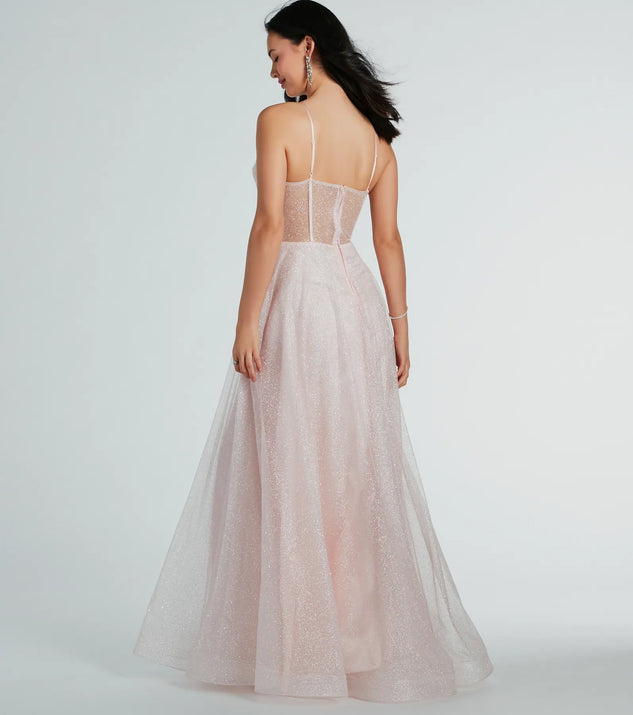 Ariel Corset Glitter Mesh A-Line Formal Dress | Windsor