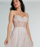 Ariel Corset Glitter Mesh A-Line Formal Dress