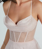 Ariel Corset Glitter Mesh A-Line Formal Dress