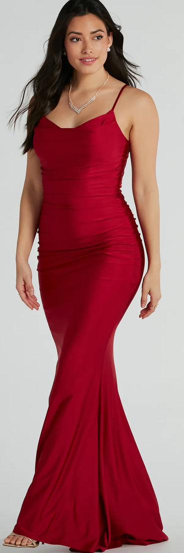 Turn heads at Prom 2025 in this wine prom dress, where statement-making details meet the iconic style of the Alisa Lace Sequin Back Mermaid Formal Dress .