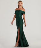 Revamp your 2025 wardrobe with this chic addition, the Alicia Off-The-Shoulder Mermaid Formal Dress in hunter green, perfect for elevating your style in the new year.