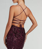Jaylee Lace-Up Sequin Mesh Formal Dress