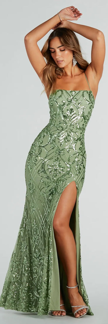 Jillian Sequin Slit Long Formal Dress | Windsor Jillian Sequin Slit Long Formal Dress | Windsor