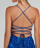 Make the big day unforgettable with the Acacia Iridescent Sequin Lace-Up Formal Dress, a gorgeous royal blue bridesmaid dress that balances elegance and affordability.