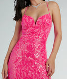 You'll feel stylish and confident in the Nina Lace-Up Feather Mermaid Sequin Formal Dress as your Winter Formal Dress to stand out at your dance or event.