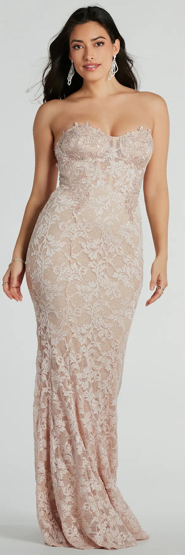 Stefani Strapless Corset Lace Mermaid Formal Dress