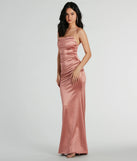 Revamp your 2025 wardrobe with this chic addition, the Courteney Cowl Neck Mermaid Satin Formal Dress in rose, perfect for elevating your style in the new year.