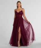 You'll feel stylish and confident in the Paulette Sleeveless A-Line Mesh Formal Dress as your Winter Formal Dress to stand out at your dance or event.