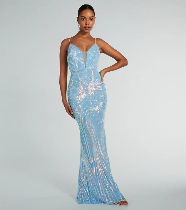 bodycon prom dresses BABARONI Sequin Champagne Trumpet/Mermaid Spaghetti Straps With Slit, Champagne / US0 ensuring you shine at any special occasion Elegant Simple Spaghetti Straps High