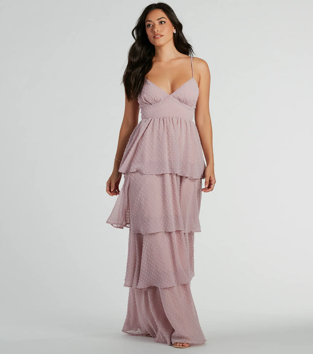 Revamp your 2025 wardrobe with this chic addition, the Kasey V-Neck Ruffled A-Line Chiffon Formal Dress in pink, perfect for elevating your style in the new year.