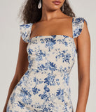 You'll look stunning in the Corrie Lace-Up Floral Satin A-Line Formal Dress, a light blue formal dress designed to create an effortless yet standout look as women's formal holiday attire, work party outfit, or NYE dress.
