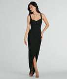 You'll feel stylish and confident in the Nanali Formal Crepe Sweetheart Wrap Long Dress as your Winter Formal Dress to stand out at your dance or event.