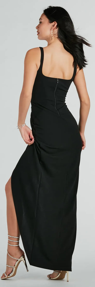 You'll feel stylish and confident in the Nanali Formal Crepe Sweetheart Wrap Long Dress as your Winter Formal Dress to stand out at your dance or event.