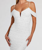 Make a bold statement in the Charlene Formal Faux Pearl Mesh Mermaid Dress in white, the perfect spring dress for weddings, cocktail hours, nights out, and/or seasonal celebrations.
