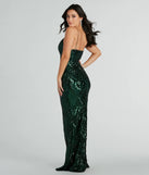 You'll feel stylish and confident in the Lorlia Formal Sequin Scroll Mermaid Long Dress as your Winter Formal Dress to stand out at your dance or event.