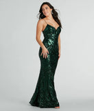 You'll feel stylish and confident in the Lorlia Formal Sequin Scroll Mermaid Long Dress as your Winter Formal Dress to stand out at your dance or event.