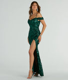 You'll be the best dressed in the Nevaeh Cold Shoulder Mermaid Sequin Formal Dress as your summer formal dress with unique details from Windsor.