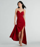 Make the big day unforgettable with the Cadence Formal Crepe Ruched Mermaid Dress, a gorgeous red bridesmaid dress that balances elegance and affordability.
