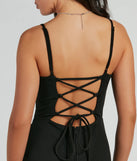Whether it's the color or silhouette of the Samaria Lace Up Slim Crepe Formal Dress, this black bridesmaid dress is a gorgeous pick for a maid-of-honor or to create a bridal party look ready to celebrate!