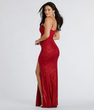 Make a statement in the Ashelyn Cowl Neck Glitter Mermaid Formal Dress, a bold red prom dress designed to exude confidence, elegance, and a striking prom-night look.