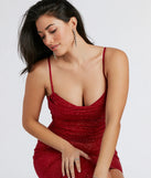 Make a statement in the Ashelyn Cowl Neck Glitter Mermaid Formal Dress, a bold red prom dress designed to exude confidence, elegance, and a striking prom-night look.
