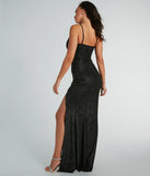 Step into Prom 2025 in a black prom dress, where unique Windsor accents and the standout Ashelyn Cowl Neck Glitter Mermaid Formal Dress style come together.
