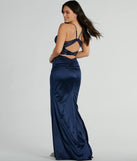 Feel instantly put-together in the Loraine Sweetheart Wrap Mermaid Satin Formal Dress in navy blue, a summer wedding guest dress designed for confident style and all-out celebration.