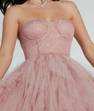 Charlize Corset A-Line Lace Ruffle Formal Dress